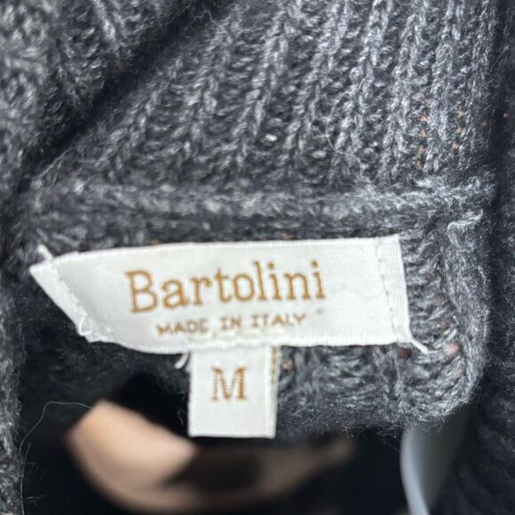 Bartolini wool Cashmere Blend Turtleneck Sweater grey gray medium Made in Italy - Picture 2 of 6